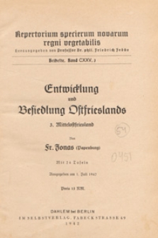 Repertorium Specierum Novarum Regni Vegetabilis : Beihefte, 1942 Bd 125 H. 3