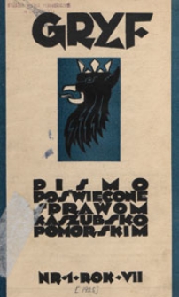 Gryf : pismo poświęcone sprawom kaszubsko-pomorskim, 1925 nr 1