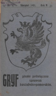 Gryf : pismo poświęcone sprawom kaszubsko-pomorskim, 1921.08 nr 2