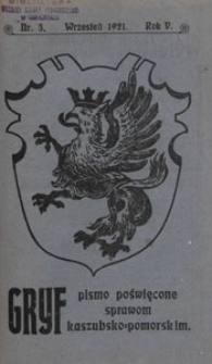 Gryf : pismo poświęcone sprawom kaszubsko-pomorskim, 1921.09 nr 3