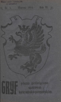 Gryf : pismo poświęcone sprawom kaszubsko-pomorskim, 1922.03 nr 3