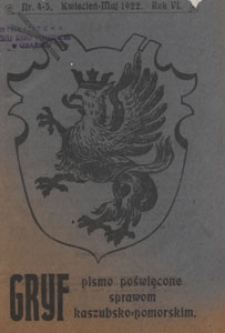 Gryf : pismo poświęcone sprawom kaszubsko-pomorskim, 1922.04-05 nr 4-5