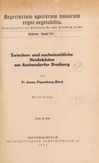 Repertorium Specierum Novarum Regni Vegetabilis : Beihefte, 1941 Bd 104