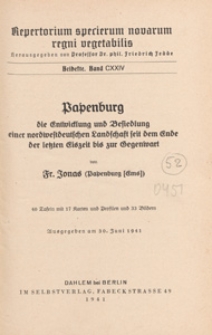 Repertorium Specierum Novarum Regni Vegetabilis : Beihefte, 1941 Bd 124