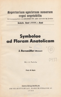 Repertorium Specierum Novarum Regni Vegetabilis : Beihefte, 1940 Bd 89