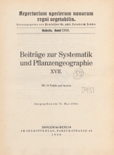 Repertorium Specierum Novarum Regni Vegetabilis : Beihefte, 1940 Bd 121