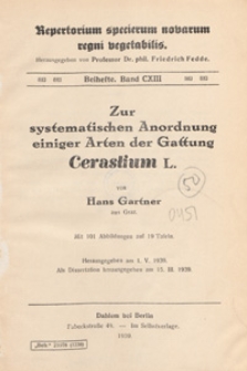 Repertorium Specierum Novarum Regni Vegetabilis : Beihefte, 1939 Bd 113