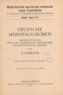 Repertorium Specierum Novarum Regni Vegetabilis : Beihefte, 1939 Bd 117