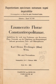 Repertorium Specierum Novarum Regni Vegetabilis : Beihefte, 1938 Bd 98