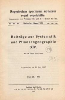 Repertorium Specierum Novarum Regni Vegetabilis : Beihefte, 1937 Bd 91