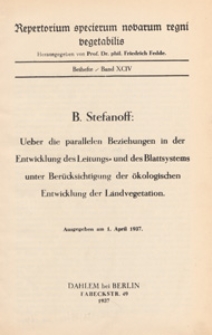 Repertorium Specierum Novarum Regni Vegetabilis : Beihefte, 1937 Bd 94