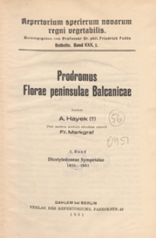 Repertorium Specierum Novarum Regni Vegetabilis : Beihefte, 1931 Bd 30 H. 2