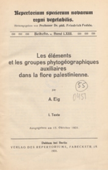 Repertorium Specierum Novarum Regni Vegetabilis : Beihefte, 1931 Bd 63