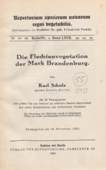 Repertorium Specierum Novarum Regni Vegetabilis : Beihefte, 1931 Bd 67