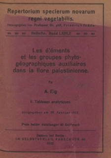 Repertorium Specierum Novarum Regni Vegetabilis : Beihefte, 1932 Bd 63 H. 2