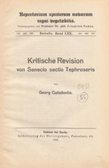 Repertorium Specierum Novarum Regni Vegetabilis : Beihefte, 1933 Bd 70