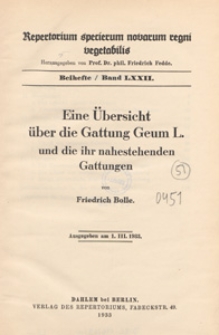 Repertorium Specierum Novarum Regni Vegetabilis : Beihefte, 1933 Bd 72