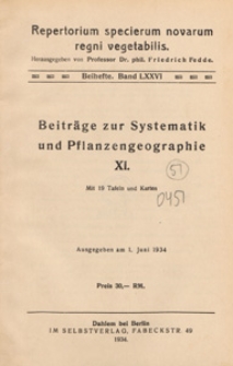Repertorium Specierum Novarum Regni Vegetabilis : Beihefte, 1934 Bd 76