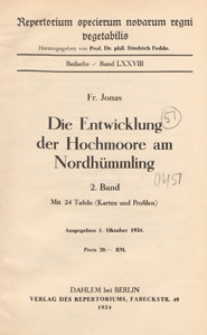 Repertorium Specierum Novarum Regni Vegetabilis : Beihefte, 1934 Bd 78 2. Band