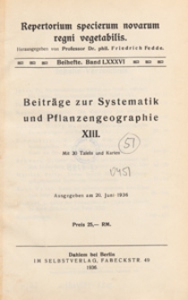 Repertorium Specierum Novarum Regni Vegetabilis : Beihefte, 1936 Bd 86