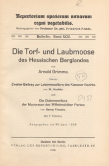 Repertorium Specierum Novarum Regni Vegetabilis : Beihefte, 1936 Bd 92