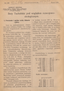 Bory Tucholskie pod względem rozwojowo-ekologicznym