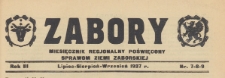 Zabory : miesięcznik regjonalny poświęcony sprawom Ziemi Zaborskiej, 1937.07-08-09 nr 7-8-9