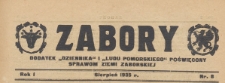 Zabory : Dodatek "Dziennika' i "Ludu Pomorskiego" poświęcony sprawom Ziemi Zaborskiej, 1935.08 nr 8