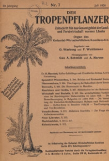 Der Tropenpflanzer : Zeitschrift für das gesamgebiet der Land und Forstwirtschaft warmer Länder : Organ des Kolonial-wirtschaftlichen Komitees, 1936.07 nr 7