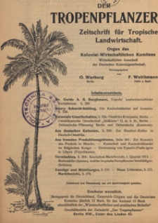 Der Tropenpflanzer : Zeitschrift für tropische Landwirtschaft : Organ des Kolonial-wirtschaftlichen Komitees, 1914.01 nr 1