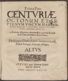 Philippo Dulichio Chemnicensi, Illustris Pedagogij Stetinensis Musico.