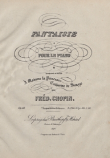 Fantaisie : [f-moll op. 49] : pour le piano