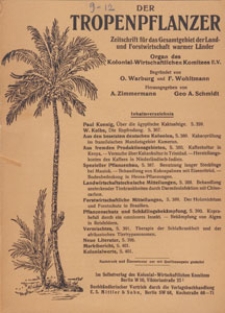 Der Tropenpflanzer : Zeitschrift für das gesamgebiet der Land und Forstwirtschaft warmer Länder : Organ des Kolonial-wirtschaftlichen Komitees, 1928.12 nr 12