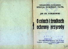 O celach i środkach ochrony przyrody
