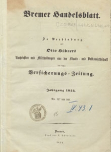 Beilage zu Nr. 123 des Bremer Handelsblattes, 1854