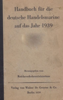 Handbuch für die Deutsche Handels-Marine auf das Jahr 1939, Vorwort