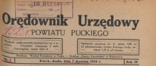 Orędownik Urzędowy Powiatu Puckiego, 1925.01.07 nr 1