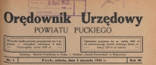 Orędownik Urzędowy Powiatu Puckiego, 1926, skorowidz