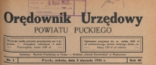 Orędownik Urzędowy Powiatu Puckiego, 1926.01.02 nr 1