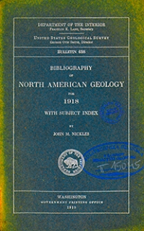 Bulletin 698. Bibliography of North American geology for 1918 with subject index