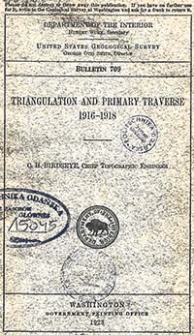 Bulletin 709. Triangulation and primary traverse 1916-1918