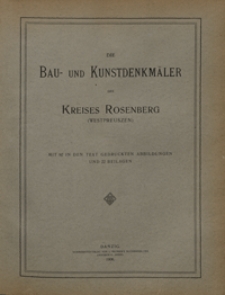 Die Bau- und Kunstdenkmäler des Kreises Rosenberg