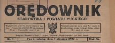 Orędownik Starostwa i Powiatu Puckiego, 1922.01.21 nr 4