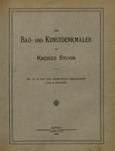 Die Bau- und Kunstdenkmäler Pomesaniens. H. 3. Kreis Stuhm
