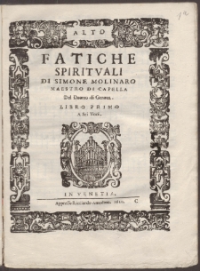 Di Simone Molinaro Maestro Di Capella Del Duomo di Genoua.