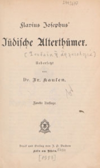 Flavius Josephus' J&uuml;dische Altert&uuml;mer
