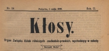 Kłosy : organ Związku K&oacute;łek Rolniczych Zachodnio-Pruskich, 1909.05.01 nr 18