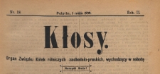 Kłosy : organ Związku Kółek Rolniczych Zachodnio-Pruskich, 1909.05.01 nr 18