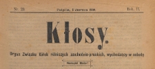 Kłosy : organ Związku K&oacute;łek Rolniczych Zachodnio-Pruskich, 1909.06.05 nr 23