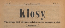 Kłosy : organ Związku Kółek Rolniczych Zachodnio-Pruskich, 1909.06.05 nr 23